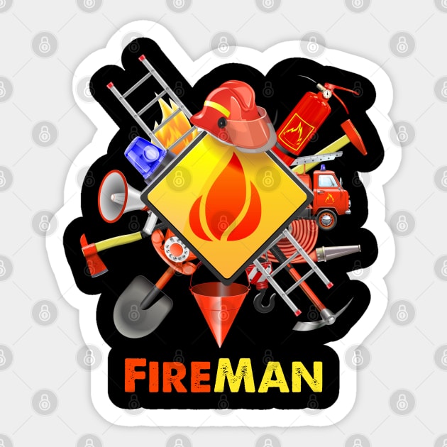 Fire safety Firefighter Fire Extinguishers fireman Sticker by DrollDrifter